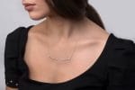 Large diamond smile gold necklace - Image 2