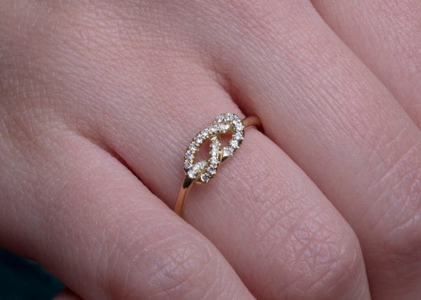 23 diamond knot gold ring, RN235-1 - Image 3