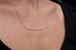 Large diamond smile gold necklace - Image 3