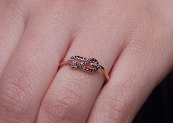 23 diamond knot gold ring, RN235-1 - Image 4