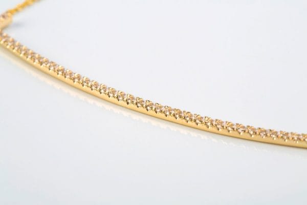 4 Large diamond smile gold necklace - Image 4