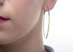 Long hoop gold earrings