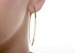 Long hoop gold earrings - Image 3