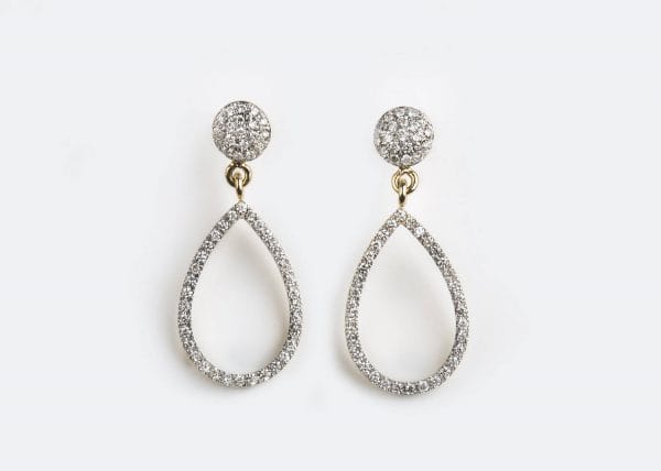 3 Diamond dangle long earrings - Image 3