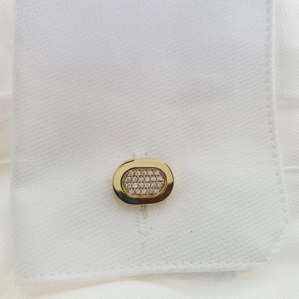 Solid gold diamond cufflinks - Image 6