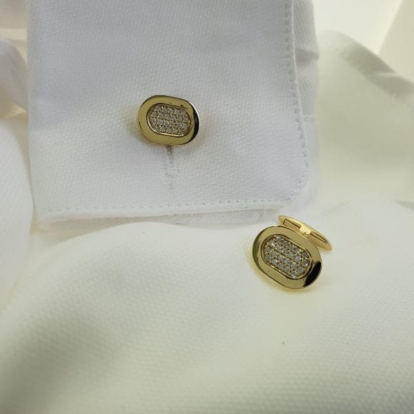 Solid gold diamond cufflinks - Image 7