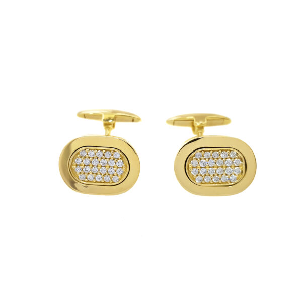 diamond cufflink 1 Solid gold diamond cufflinks - Image 1