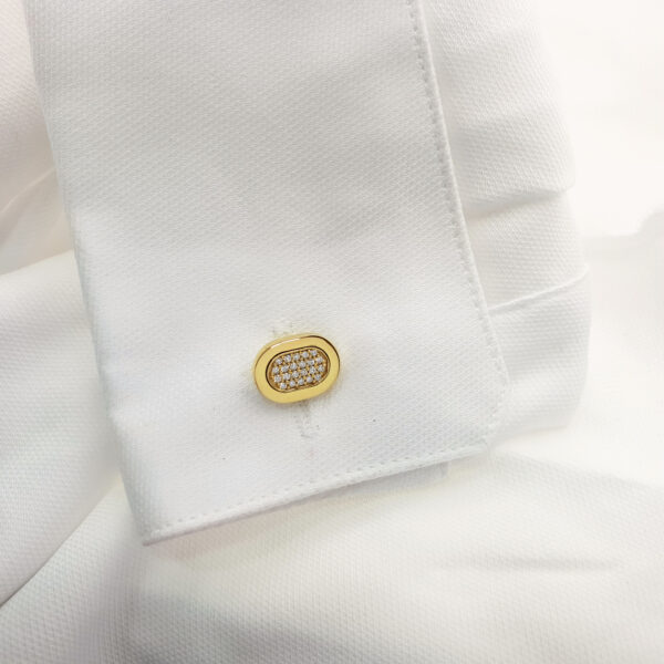 Solid gold diamond cufflinks - Image 5