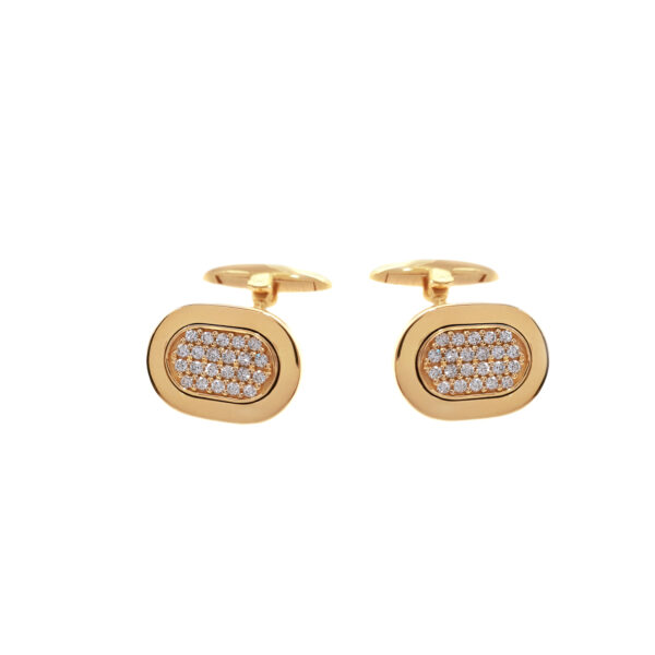 Solid gold diamond cufflinks - Image 3