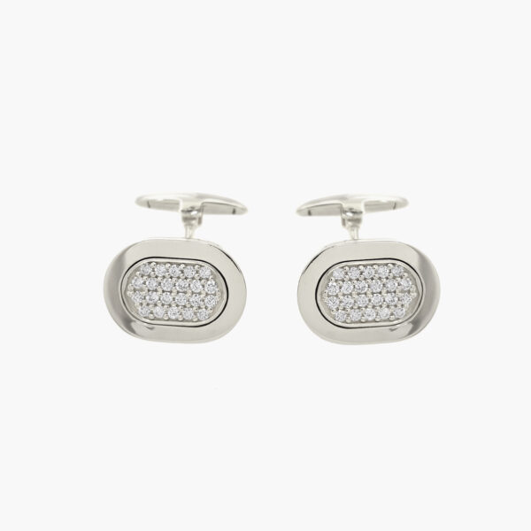 Solid gold diamond cufflinks - Image 4