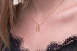 Diamond wishbone gold necklace - Image 6