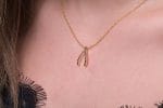 Diamond wishbone gold necklace - Image 7