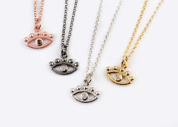 XRI_1924 Diamond dotted evil eye necklace - Image 1