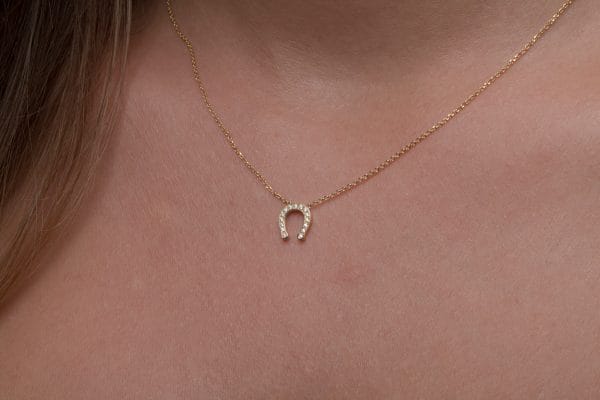 XRI_5996 Diamond horseshoe gold necklace - Image 4