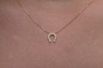 Diamond horseshoe gold necklace - Image 5