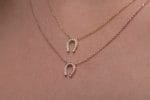 Diamond horseshoe gold necklace - Image 6
