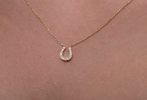 Diamond reversed horseshoe necklace - Image 2