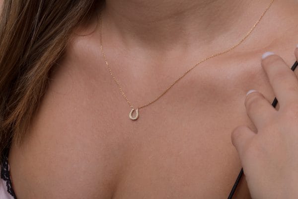 Diamond reversed horseshoe necklace - Image 3