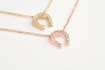 Diamond horseshoe gold necklace