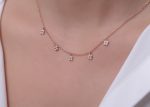Five flower diamond gold necklace