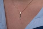 square bar pendant Black diamonds