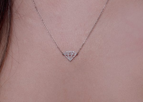 "Diamond" k18 gold necklace with diamonds - Image 3