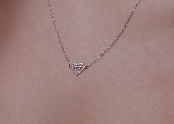 "Diamond" k18 gold necklace with diamonds - Image 5