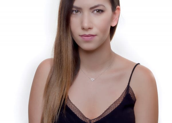 "Diamond" k18 gold necklace with diamonds - Image 2