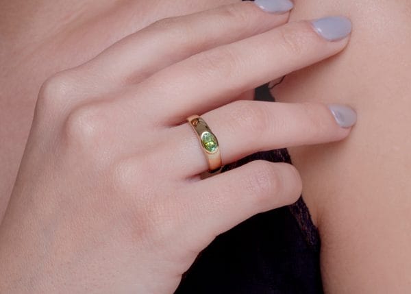 Oval gem gold ring - Image 3