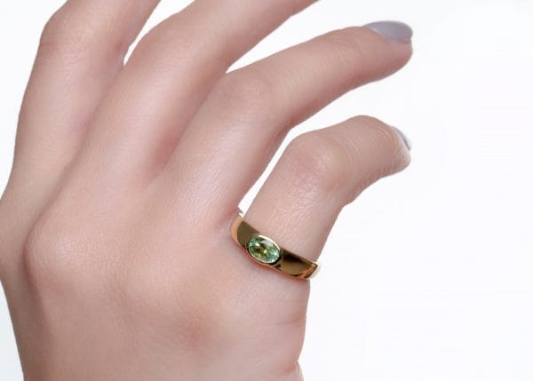 Oval gem gold ring - Image 5