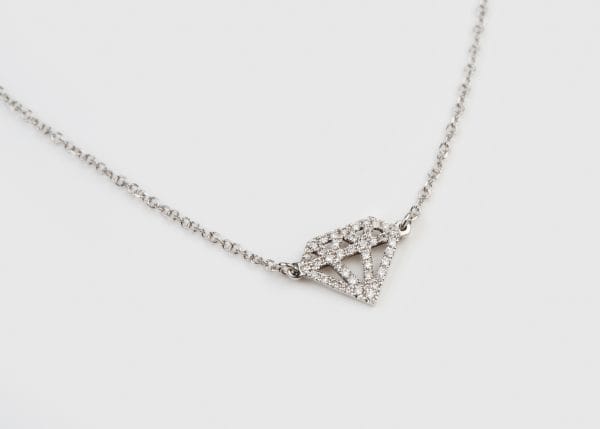 "Diamond" k18 gold necklace with diamonds - Image 7