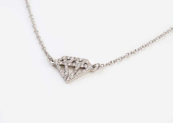 "Diamond" k18 gold necklace with diamonds - Image 1