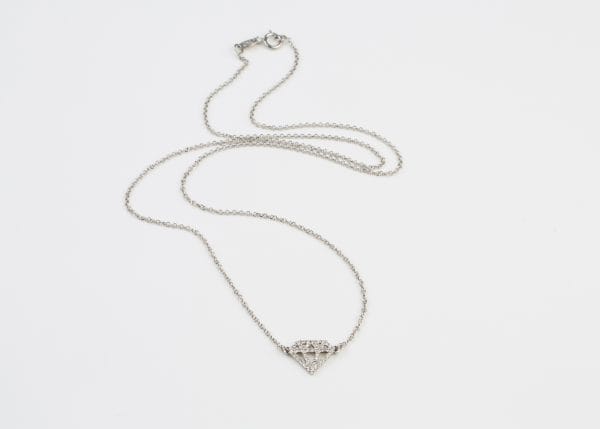 "Diamond" k18 gold necklace with diamonds - Image 9
