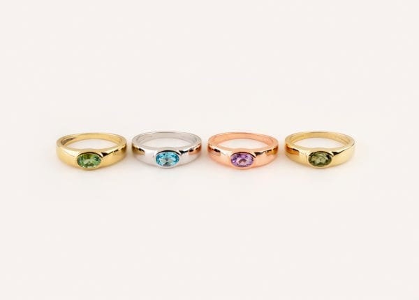 Oval gem gold ring - Image 7