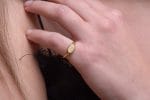 Small oval signet gold ring, RN300