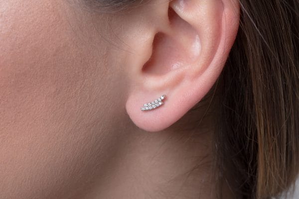 Two-raw brilliant earrings 2 Two-row brilliant gold earrings - Image 1