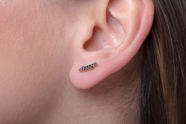 Two-row brilliant gold earrings - Image 5