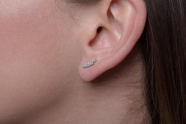 Two-row brilliant gold earrings - Image 6