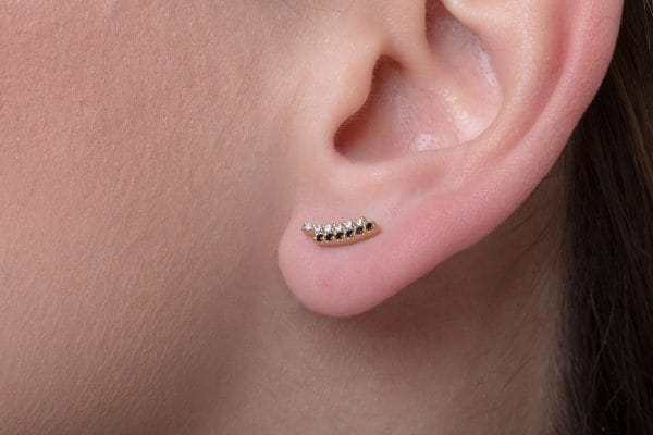 Two-row brilliant gold earrings - Image 7