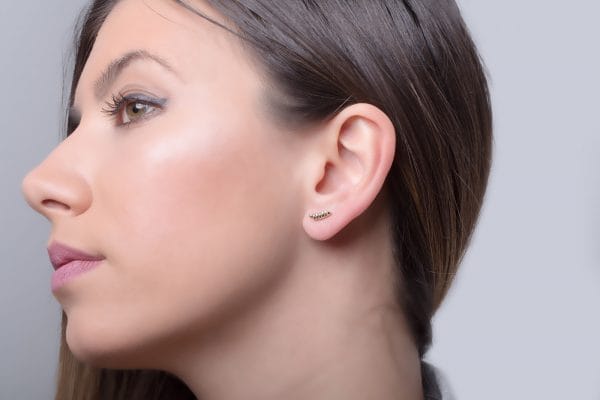 Two-row brilliant gold earrings - Image 8