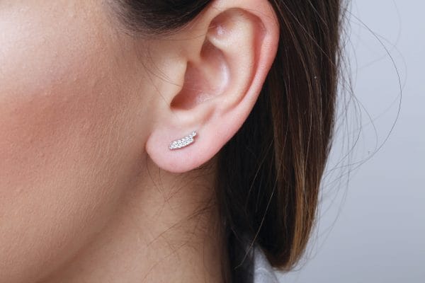 Two-row brilliant gold earrings - Image 10