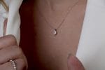 Small diamond moon gold necklace - Image 4