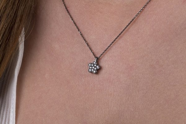 Cute diamond flower gold necklace - Image 2