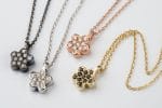 Cute diamond flower gold necklace