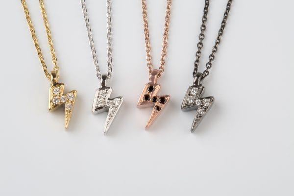 Small diamond lightning gold necklace - Image 1