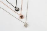 Diamond sun gold necklace