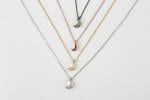 Small diamond moon gold necklace - Image 6
