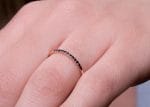 Dainty ring with 11 black diamonds, 1,25mm - Image 2