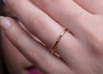Τhin three diamond gold ring, 1.25mm - Image 2