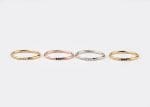 Τhin three diamond gold ring, 1.25mm - Image 8